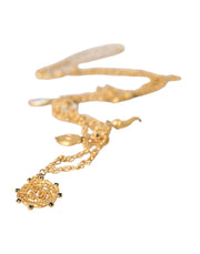 Gold Tone Chain Brass Charm Statement Sicily Necklace Dolce & Gabbana