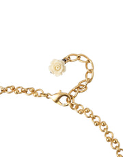 Gold Brass Chain Sacred Heart Crystal Charm Necklace Dolce & Gabbana