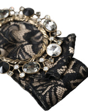 Black Lace Crystal Handmade Brooch Hair Pin Dolce & Gabbana