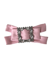 Pink Satin Crystal Jewelry Brooch Hair Pin Dolce & Gabbana