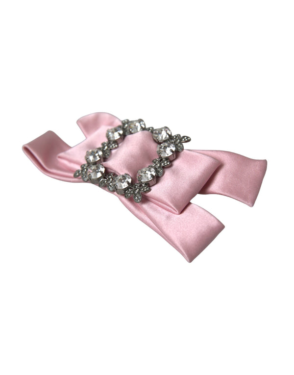 Pink Satin Crystal Jewelry Brooch Hair Pin Dolce & Gabbana