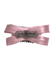 Pink Satin Crystal Jewelry Brooch Hair Pin Dolce & Gabbana