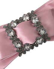 Pink Satin Crystal Jewelry Brooch Hair Pin Dolce & Gabbana