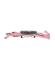 Pink Satin Crystal Jewelry Brooch Hair Pin Dolce & Gabbana