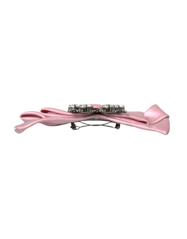 Pink Satin Crystal Jewelry Brooch Hair Pin Dolce & Gabbana