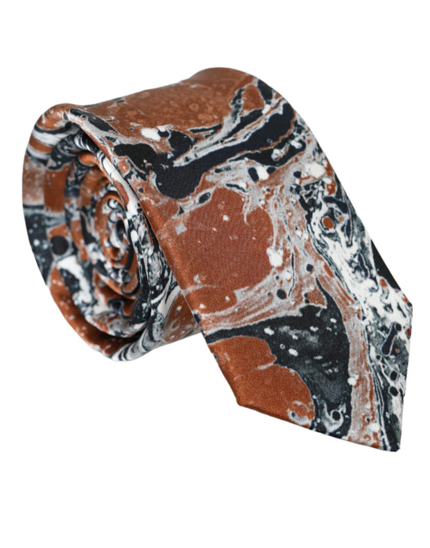 Multicolor Tie Dye Adjustable Tie Men Dolce & Gabbana