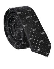 Black DG Logo 100% Silk Adjustable Tie Dolce & Gabbana