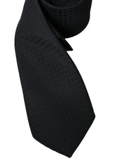 Black 100% Silk Adjustable Necktie Face Mask Dolce & Gabbana