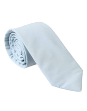 Light Blue Cotton Adjustable Tie Men Dolce & Gabbana