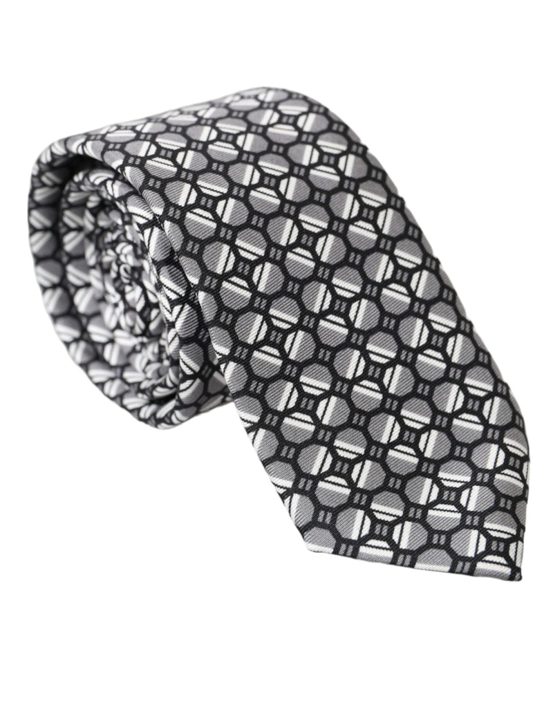 Multicolor Patterned 100% Silk Adjustable Tie Dolce & Gabbana