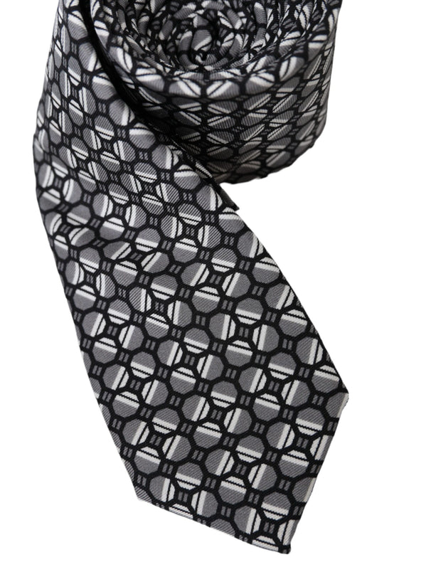 Multicolor Patterned 100% Silk Adjustable Tie Dolce & Gabbana