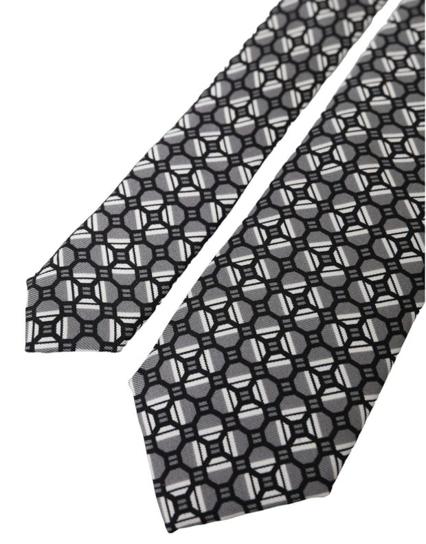 Multicolor Patterned 100% Silk Adjustable Tie Dolce & Gabbana