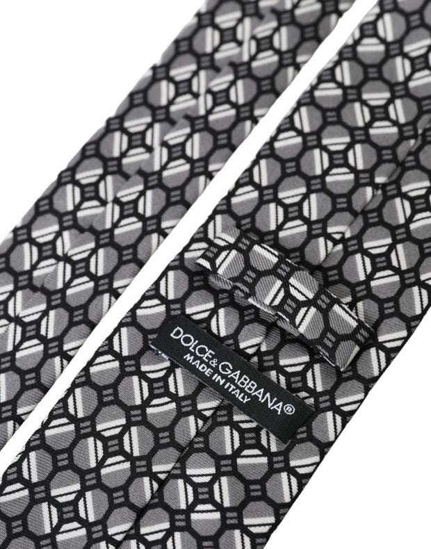 Multicolor Patterned 100% Silk Adjustable Tie Dolce & Gabbana