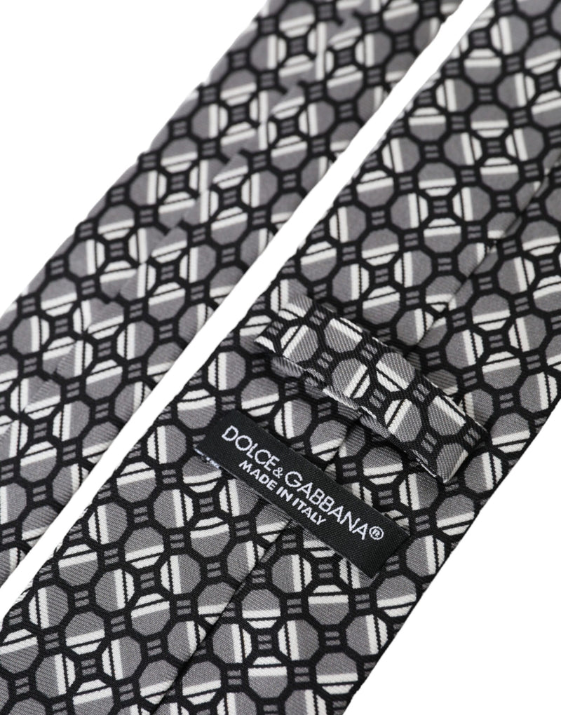 Multicolor Patterned 100% Silk Adjustable Tie Dolce & Gabbana