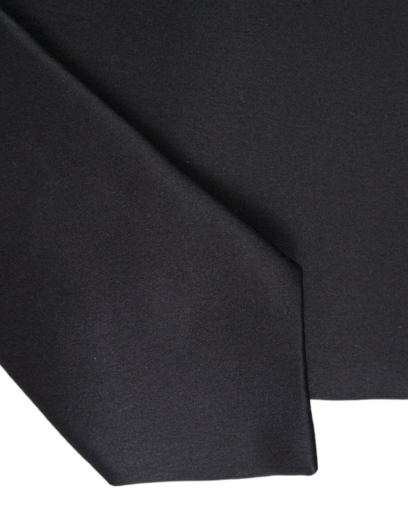 Black Solid Silk Adjustable Tie Men Dolce & Gabbana