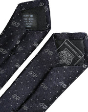 Blue DG Logo 100% Silk Adjustable Tie Dolce & Gabbana