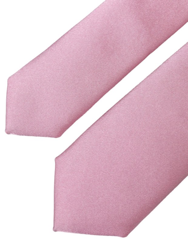 Pink Solid Silk Adjustable Tie Men Dolce & Gabbana