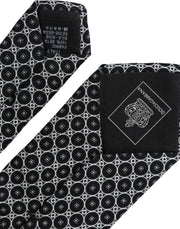 Black White Patterned Silk Adjustable Men Tie Dolce & Gabbana