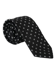 Black Logo Cotton Blend Adjustable Tie Dolce & Gabbana