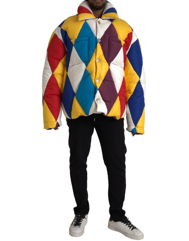 Multicolor Windbreaker Puffer Jacket Men Dolce & Gabbana