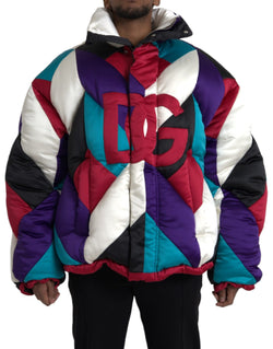 Multicolor Logo Windbreaker Puffer Jacket Dolce & Gabbana