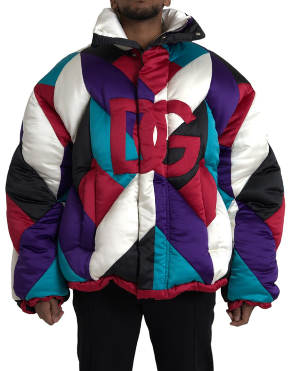 Multicolor Logo Windbreaker Puffer Jacket Dolce & Gabbana