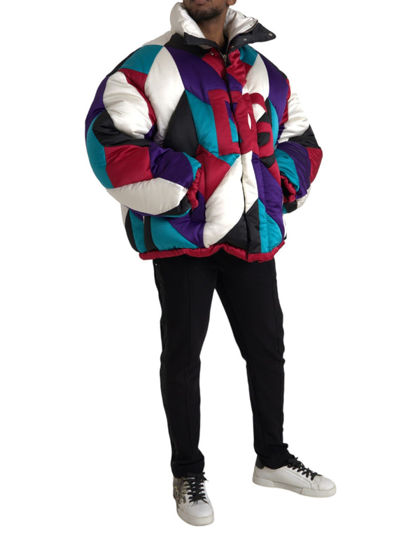 Multicolor Logo Windbreaker Puffer Jacket Dolce & Gabbana