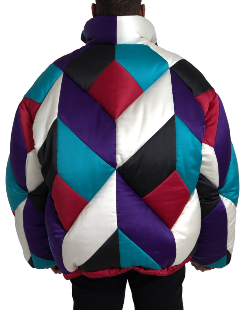 Multicolor Logo Windbreaker Puffer Jacket Dolce & Gabbana