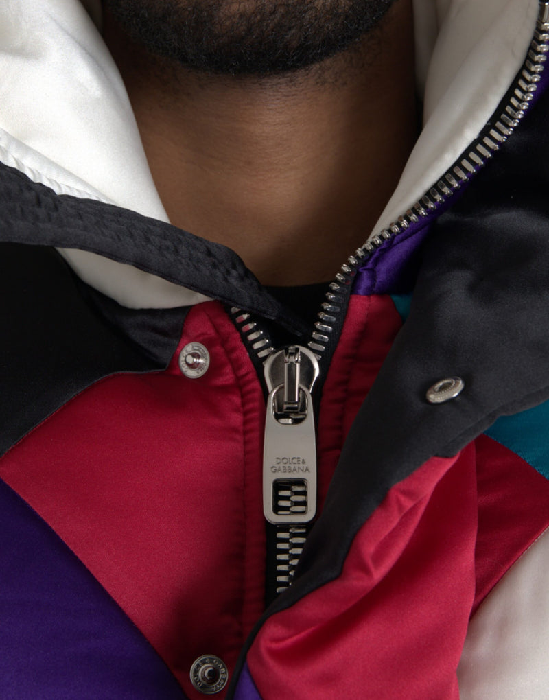 Multicolor Logo Windbreaker Puffer Jacket Dolce & Gabbana