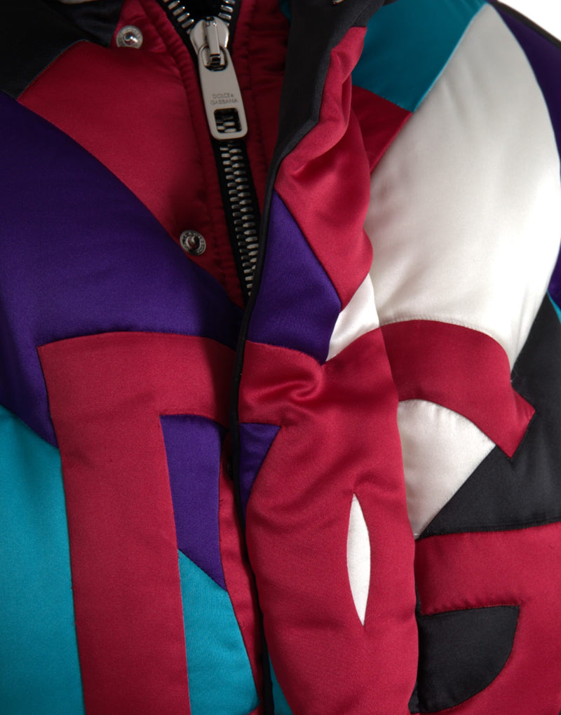 Multicolor Logo Windbreaker Puffer Jacket Dolce & Gabbana