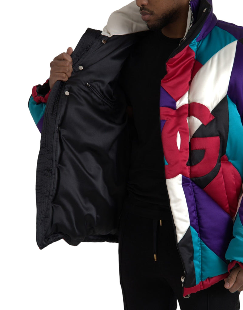 Multicolor Logo Windbreaker Puffer Jacket Dolce & Gabbana