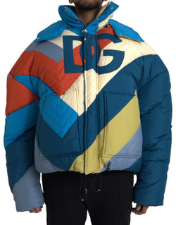 Multicolor Logo Windbreaker Puffer Jacket Dolce & Gabbana