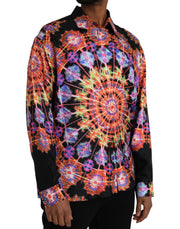 Multicolor Luminarie Silk Men Casual Shirt Dolce & Gabbana