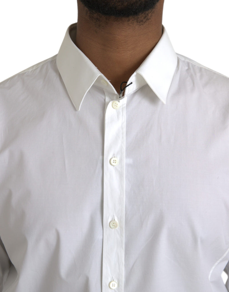 White Cotton Formal Dress Top SICILIA Shirt Dolce & Gabbana