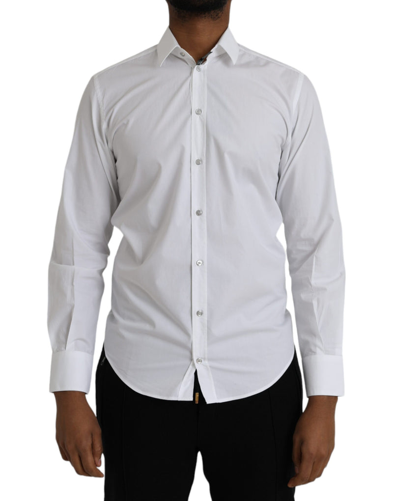 White Cotton Long Sleeve Dress MARTINI Shirt Dolce & Gabbana