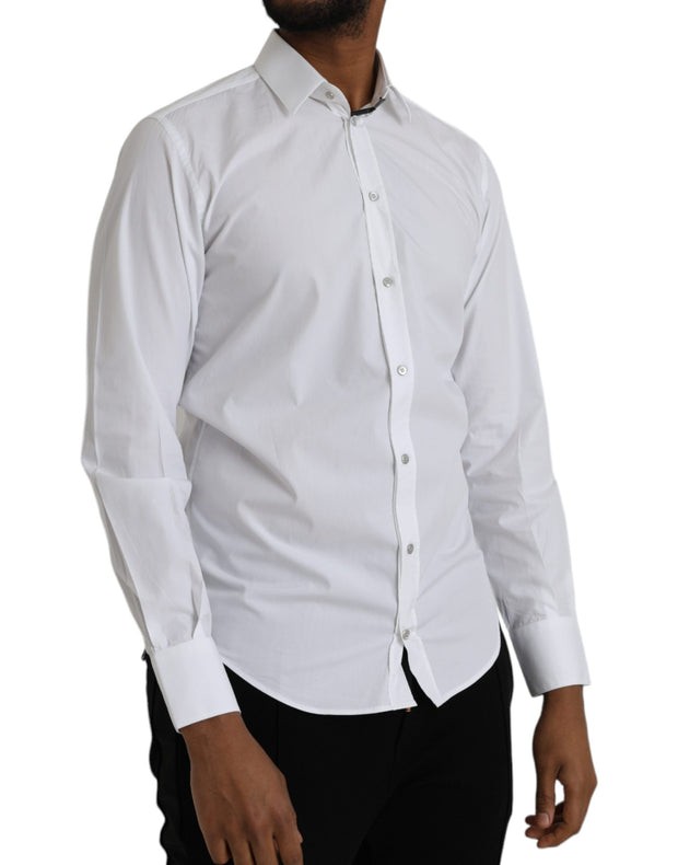 White Cotton Long Sleeve Dress MARTINI Shirt Dolce & Gabbana