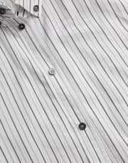 Black White Striped Formal Dress GOLD Shirt Dolce & Gabbana