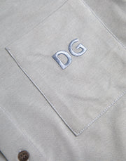 Light Blue Logo Cotton Collared Polo T-shirt Dolce & Gabbana