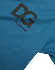 Blue Logo Round Neck Short Sleeves T-shirt Dolce & Gabbana