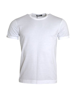 White Cotton Round Neck Short Sleeve T-shirt Dolce & Gabbana