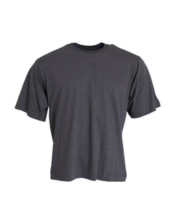 Gray Cotton Round Neck Short Sleeve T-shirt Dolce & Gabbana