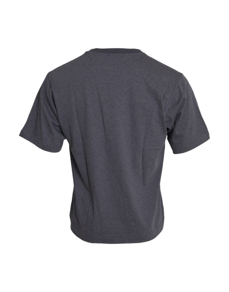 Gray Cotton Round Neck Short Sleeve T-shirt Dolce & Gabbana