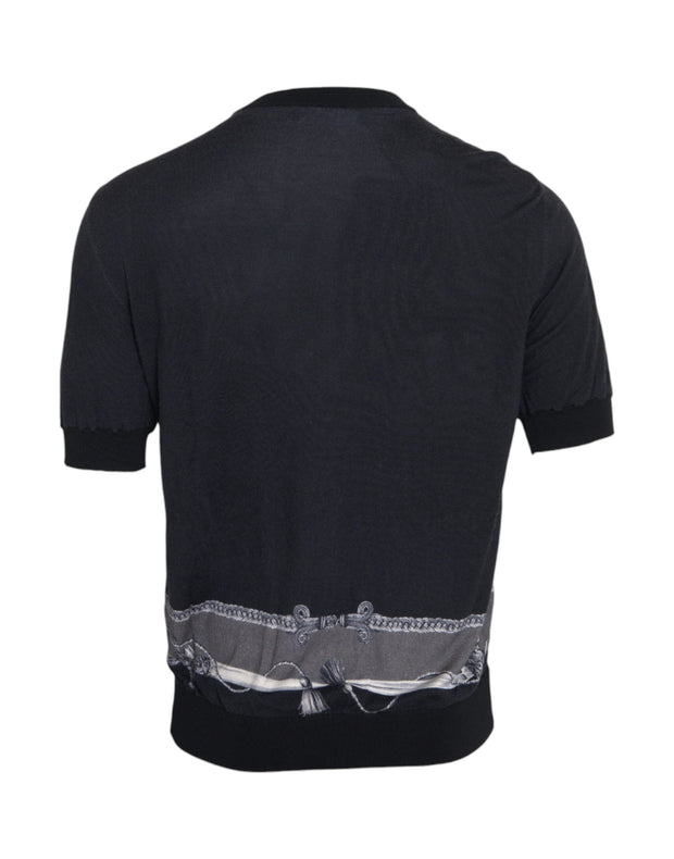 Black Cashmere Silk Jacket Print T-shirt Dolce & Gabbana