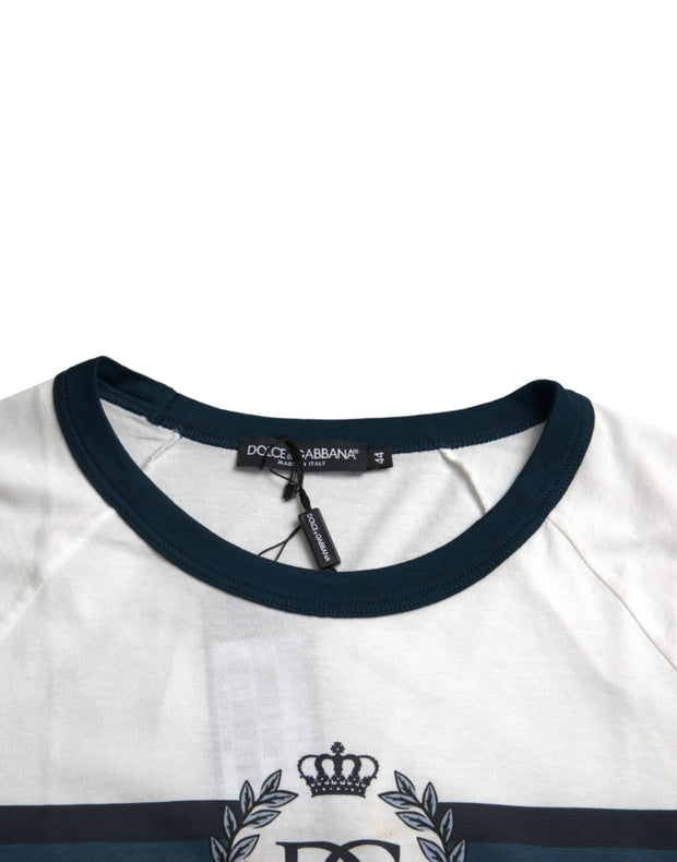 White D&G Logo Cotton Short Sleeves T-shirt Dolce & Gabbana