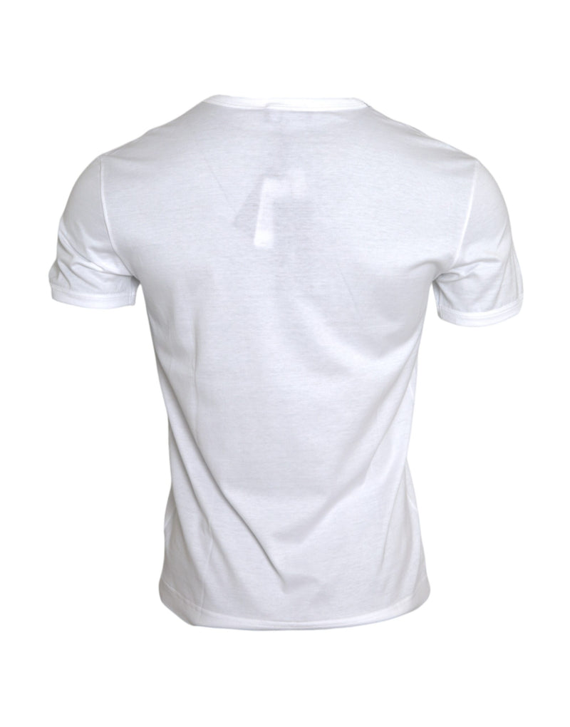 White Logo Embroidery Short Sleeve T-shirt Dolce & Gabbana