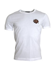 White Logo Embroidery Short Sleeve T-shirt Dolce & Gabbana