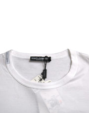 White Logo Embroidery Short Sleeve T-shirt Dolce & Gabbana