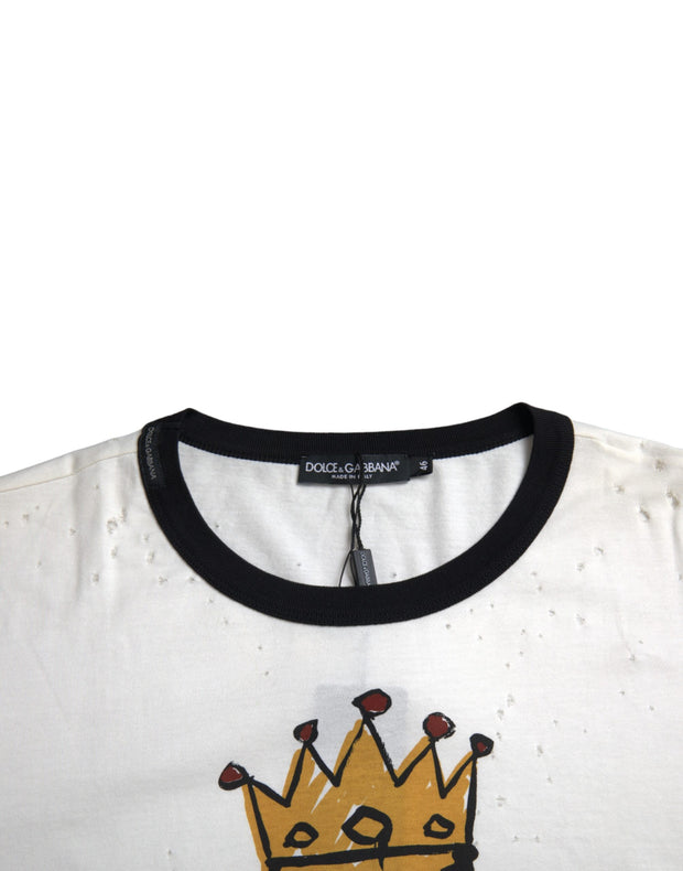 White King Of Love Cotton Men T-shirt Dolce & Gabbana