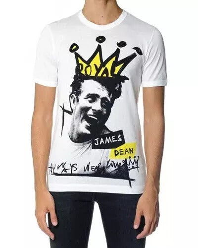 White Graphic Cotton Short Sleeves Men T-shirt Dolce & Gabbana