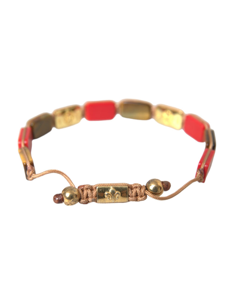 CZ Tiger Eye Red Coral 925 Silver Men Bracelet Nialaya